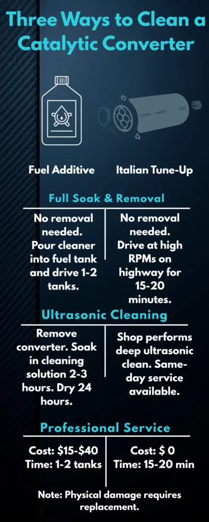 Infographic 1 on Three Ways to Clean a Catalytic Converter. How to Clean Catalytic Converter