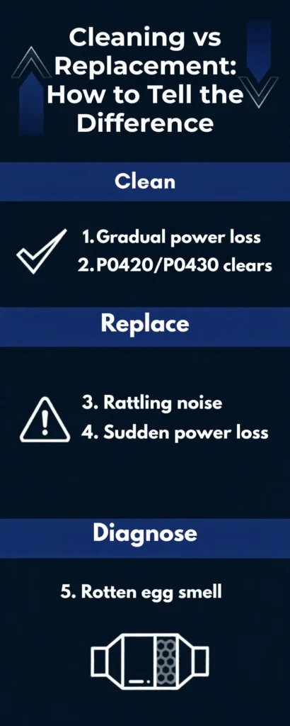 Infographic 2 on Cleaning vs Replacement of catalytic converters
