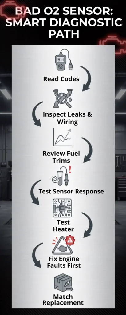 Infographic O2 sensor (Oxygen Sensor) Smart Diagnosis