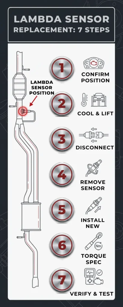 Infographic Lambda Sensor Replacement Process